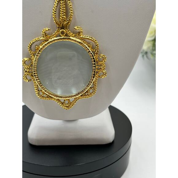 Working Loupe Ornate Magnifying Glass Rope Chain Long Pendant Necklace - Picture 14 of 14